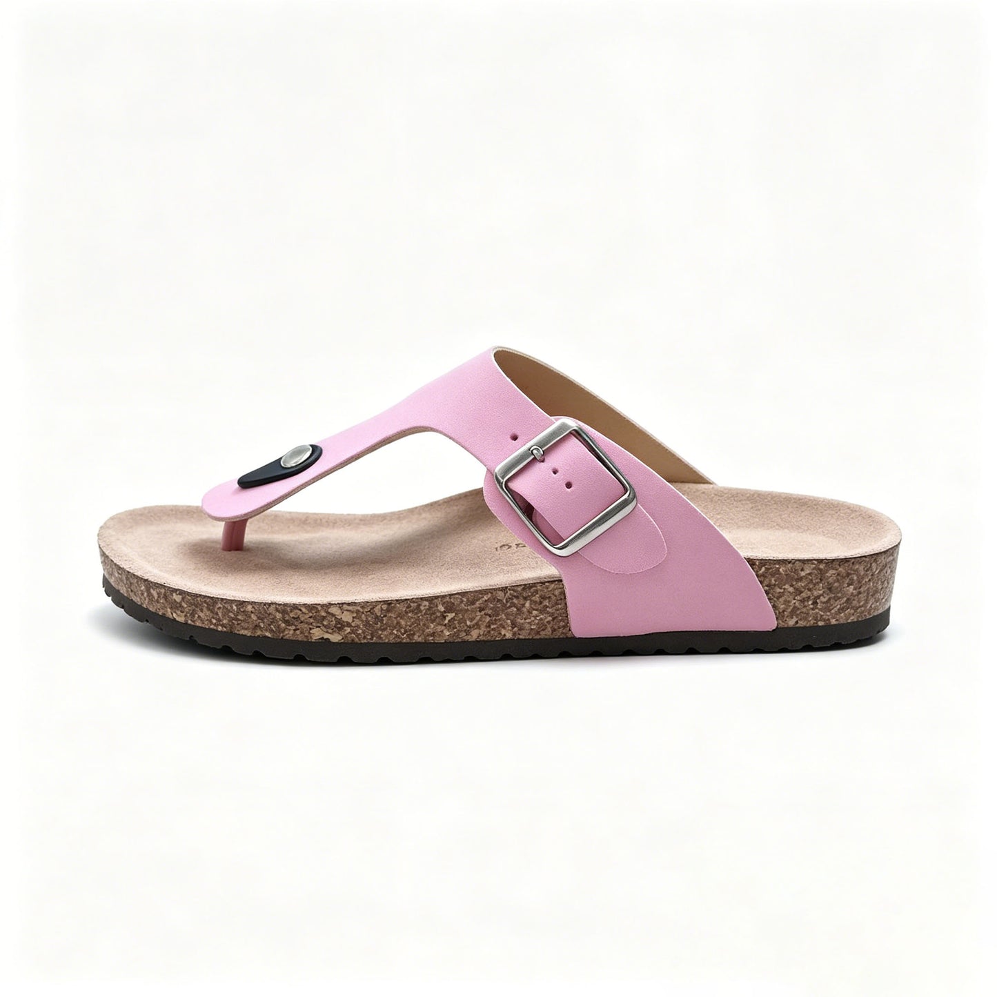 All Day Comfort Genuine Leather Flip Flops | Orthotic Arch Support Cork Footbed Sandals | Multi Color Adjustable Buckle Summer Casual Slippers