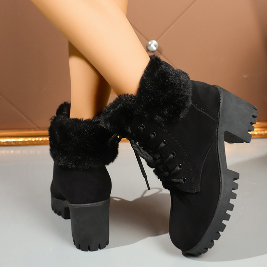 (⏳NOW ON: 70% OFF Sale! 🔥)Cozy Winter Fashion Plush Ankle Snow Boots for Women