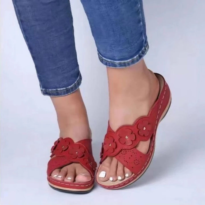 Womens Arch Support  Floral Sandals Vintage Wedge Sandals