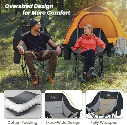 Heavy Duty 400LB Outdoor Rocker Chair Full Body Padded & Portable