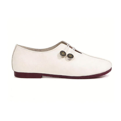 💝Summer Sale ⭐ Women's Elegant soft sole round toe buckle decoration Flat Shoes