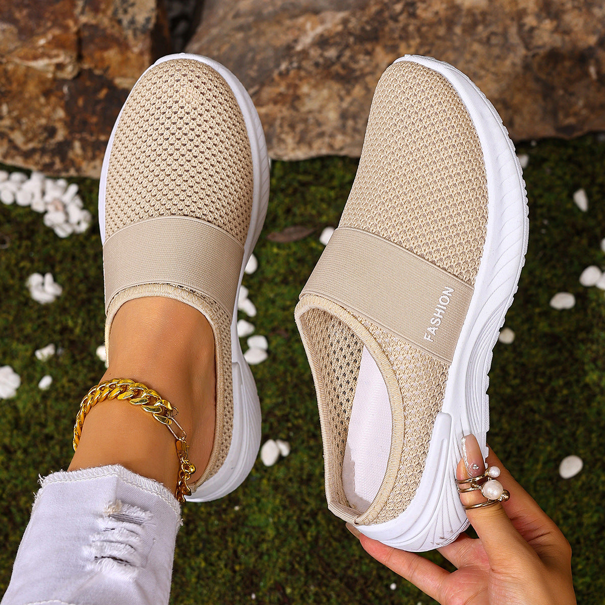 Air Cushion Slip-On Mules – Arch Support & Breathable for Walking