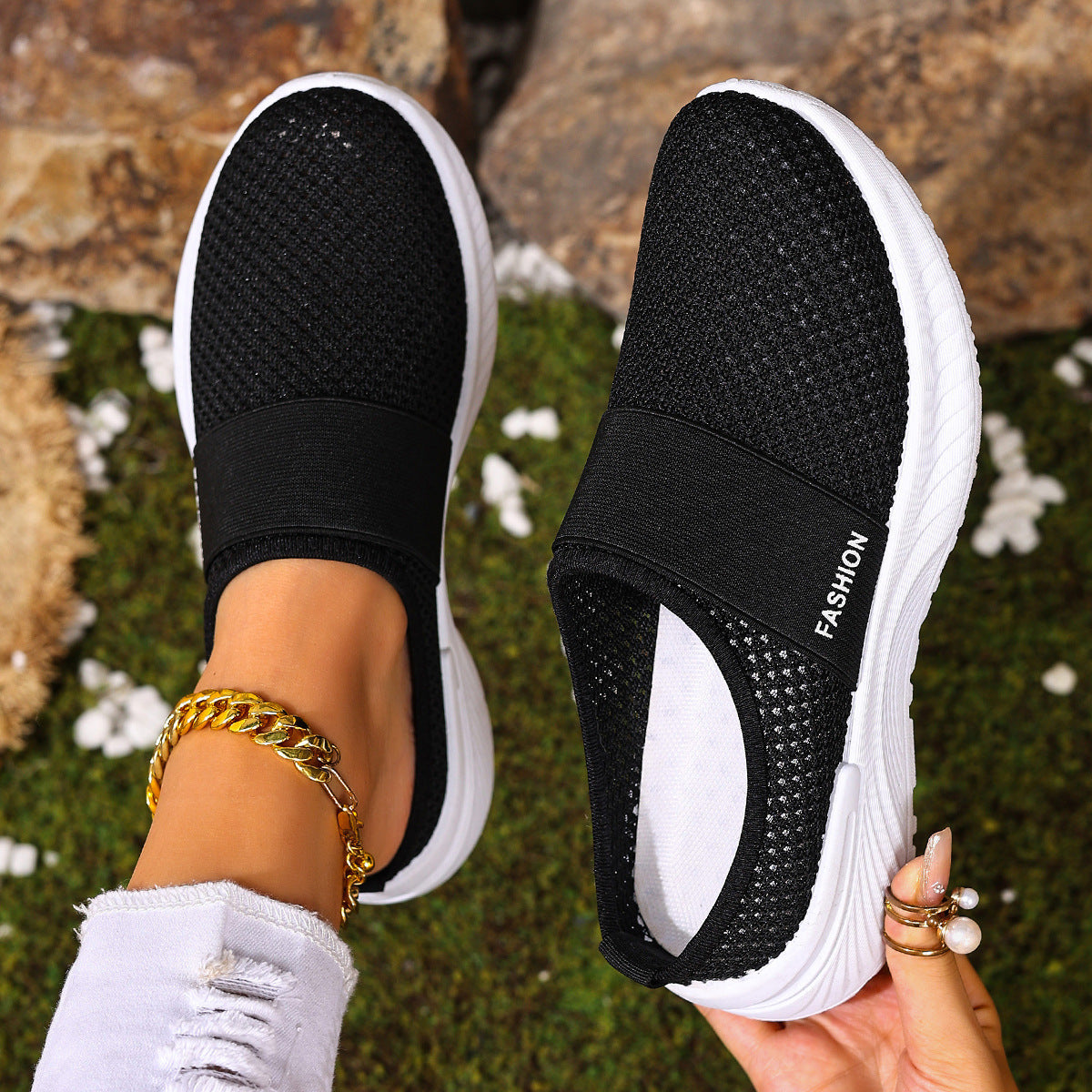Air Cushion Slip-On Mules – Arch Support & Breathable for Walking