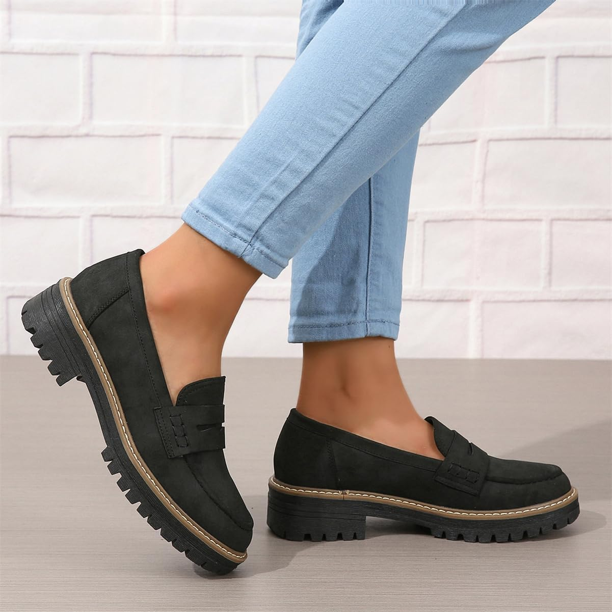 (⏳NOW ON: 70% OFF Sale! 🔥)Women’s Chunky Platform Loafers – Comfortable Slip-On Work & Casual Shoes