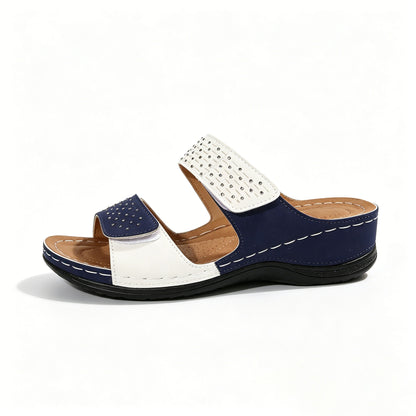 Rhinestone Wedge Sandals, Orthopedic Arch Support Slides for Women