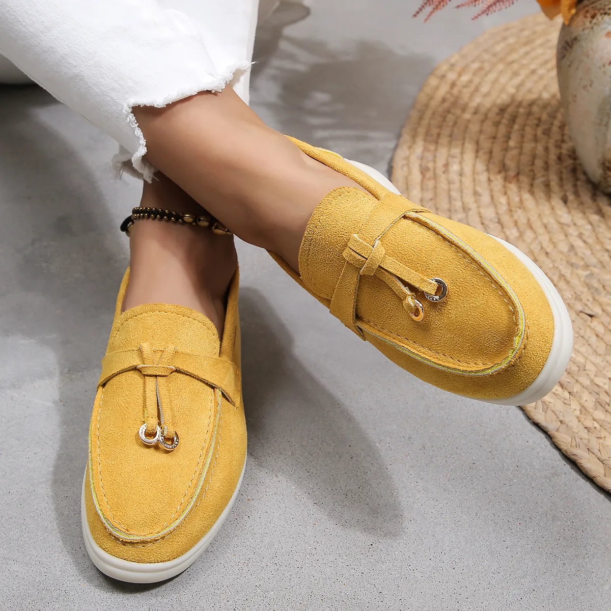 💝Summer Sale⭐Comfortable Women's Slip-On Sneakers: Casual Flat Loafers for Walking