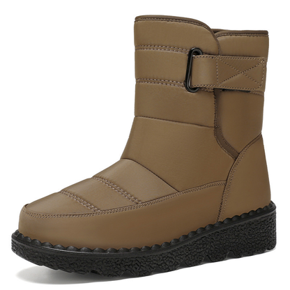 (⏳NOW ON: 50% OFF Sale! 🔥)Women’s Waterproof Fur-Lined Winter Boots, Non-Slip Warm Slip-On Snow Ankle Booties for Outdoor Comfort
