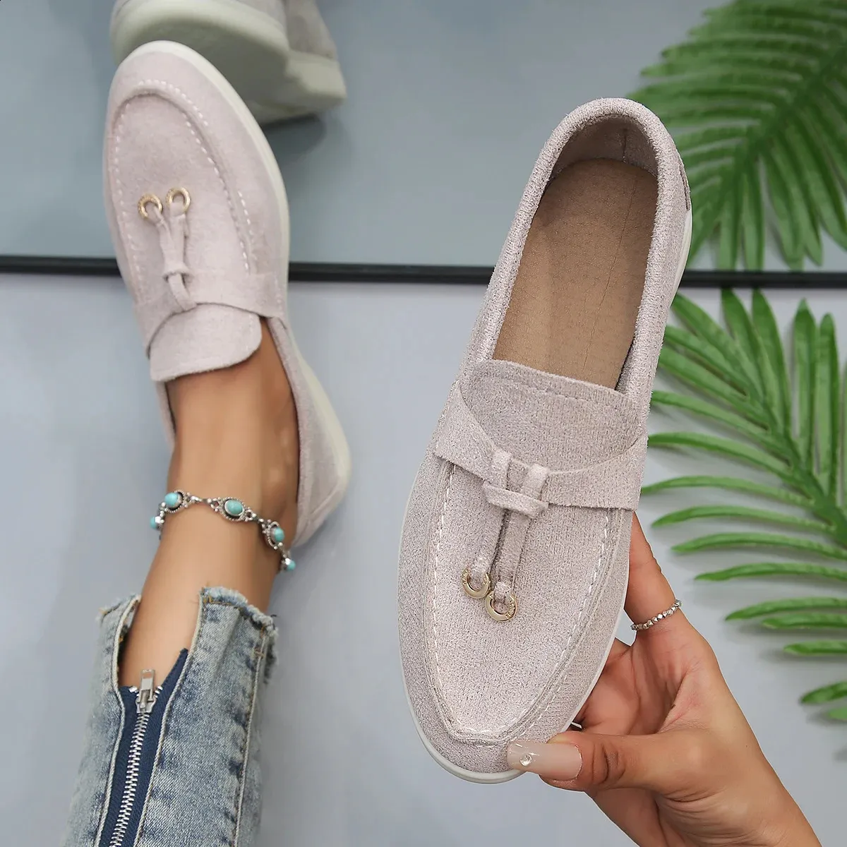 💝Summer Sale⭐Comfortable Women's Slip-On Sneakers: Casual Flat Loafers for Walking