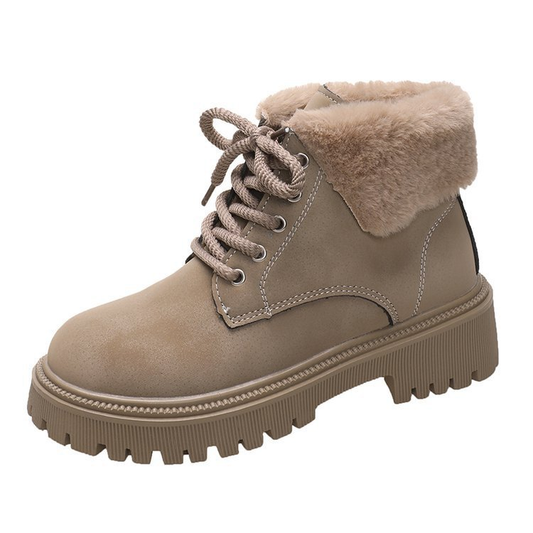 (⏳NOW ON: 70% OFF Sale! 🔥)Women’s Winter Lace-Up Ankle Boots – Thick Sole, Cozy & Stylish Daily Wear