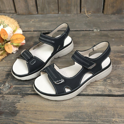 Women's Orthopedic Sandals, Soft and Comfortable Foam Arch Support Walking Sandals with Adjustable Strap, Wedge Platform, Athletic Summer Travel Shoes