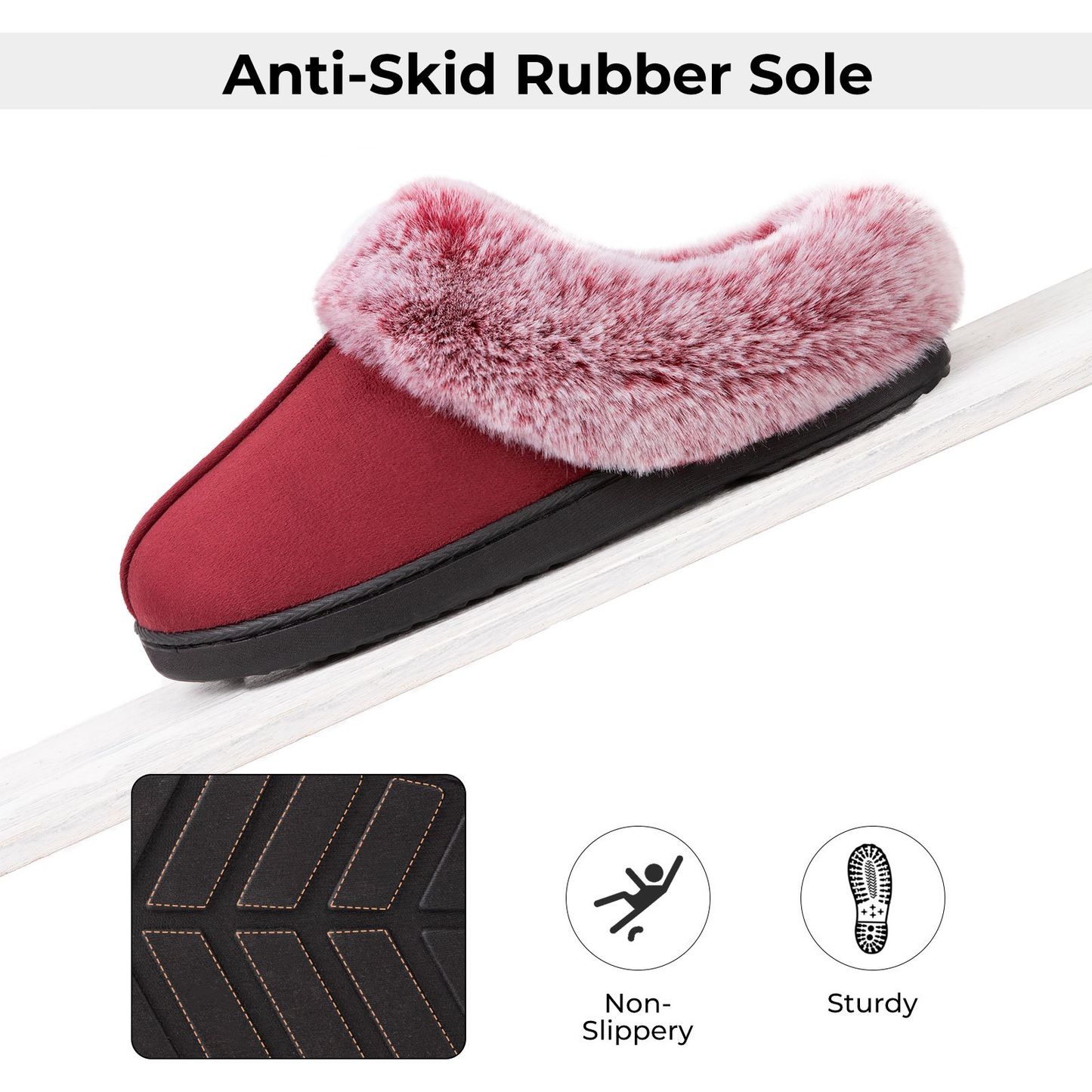 (⏳NOW ON: 70% OFF Sale! 🔥)Women’s Winter Fuzzy Lined Warm Indoor Outdoor Slippers