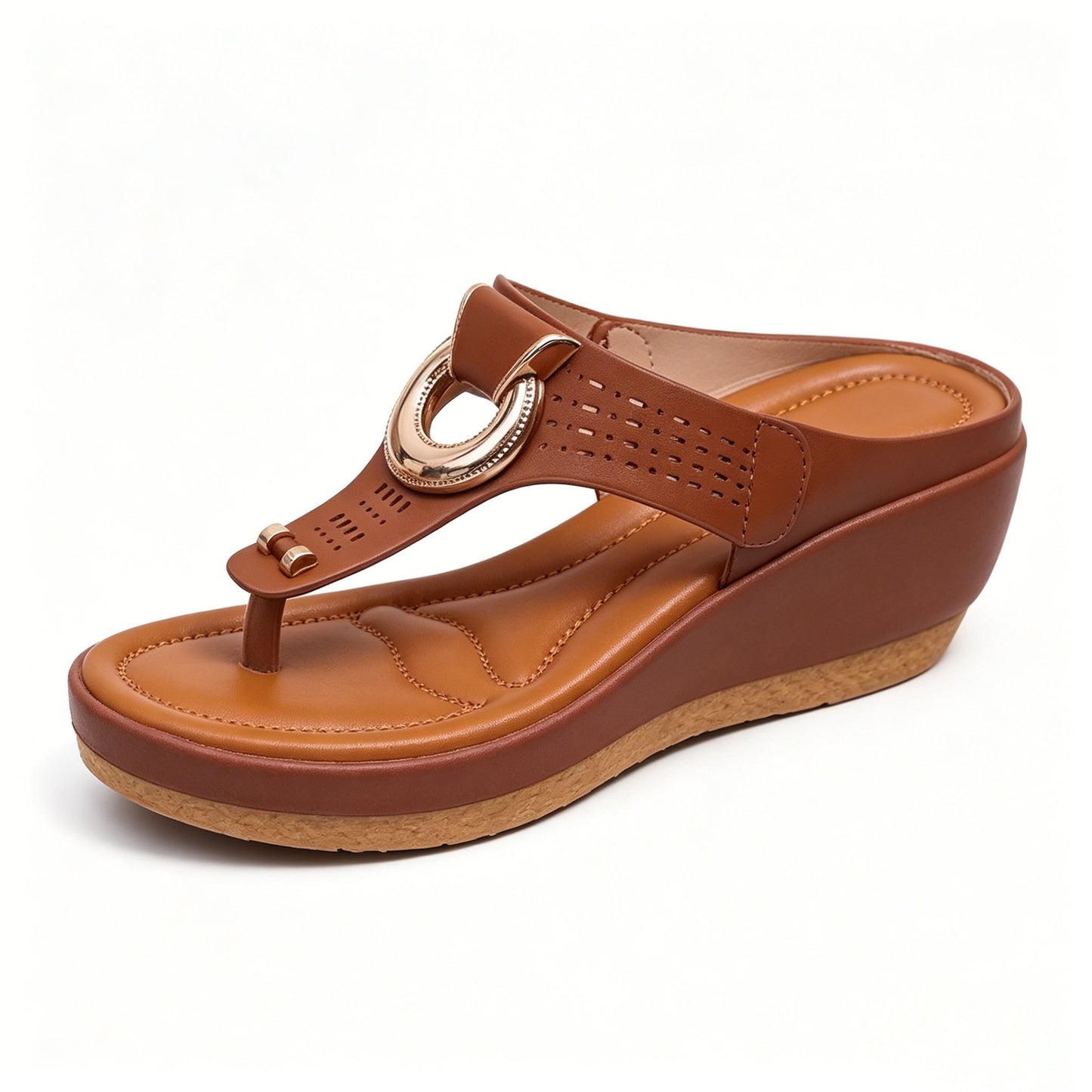 Women's sandals, comfortable flip-flops with arch support, summer casual wedge heels.