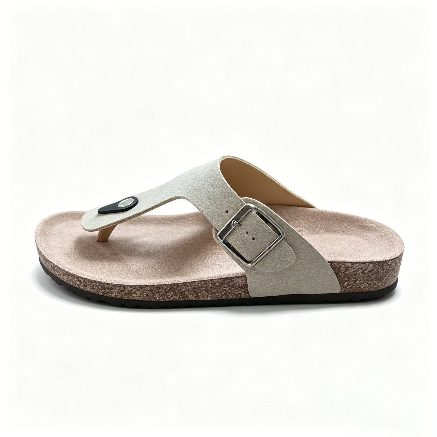 All Day Comfort Genuine Leather Flip Flops | Orthotic Arch Support Cork Footbed Sandals | Multi Color Adjustable Buckle Summer Casual Slippers