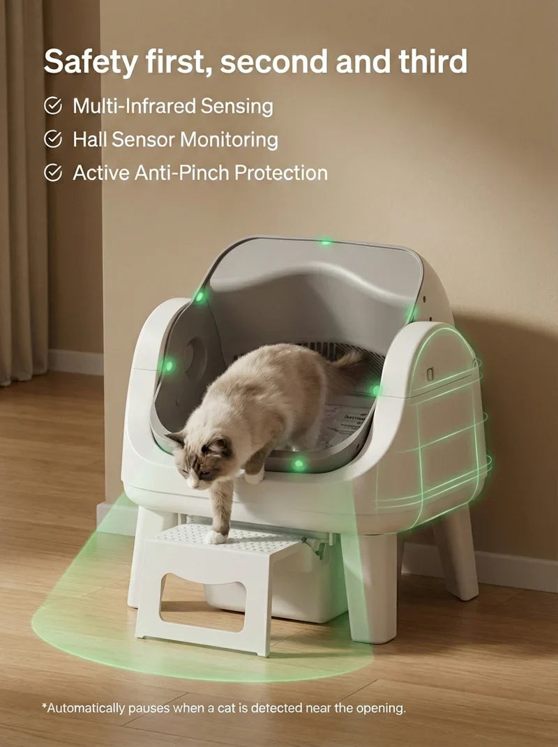 Smart Open Top Self-Cleaning Cat Litter Box