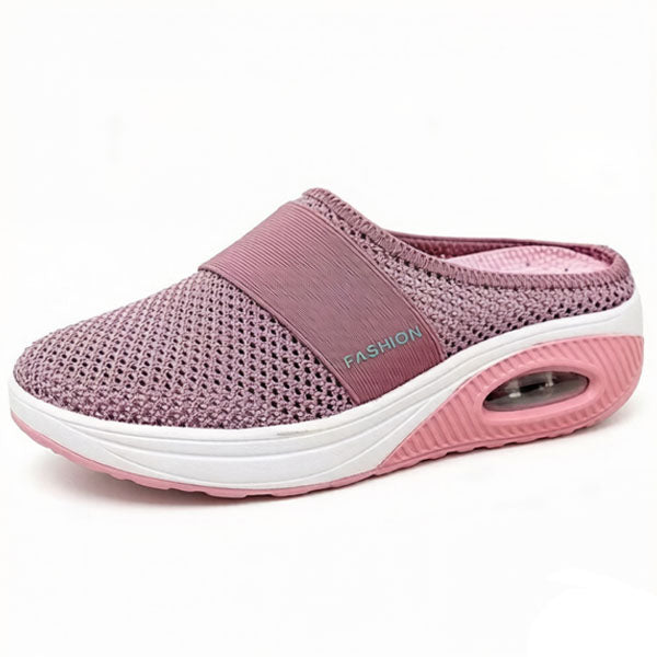 Diabetic Air-Cushion Slip-On Walking Shoes, Orthopedic Diabetic Slippers, with Arch-Support for Women