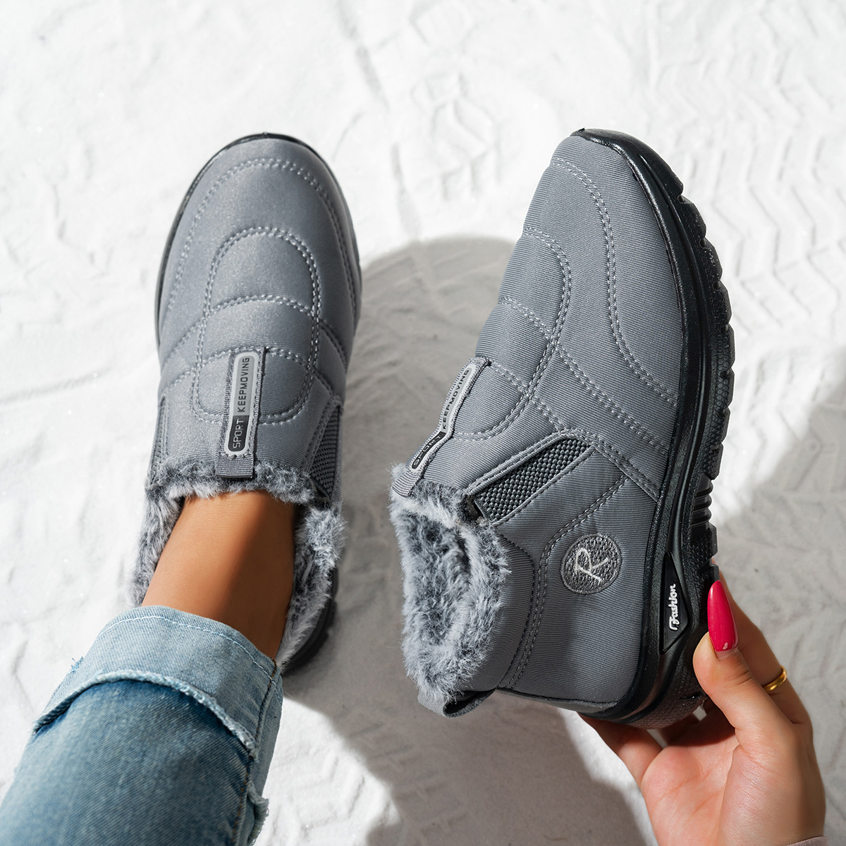 (⏳NOW ON: 50% OFF Sale! 🔥)Snow Boots for Women Slip on Winter Warm Shoes Fashion