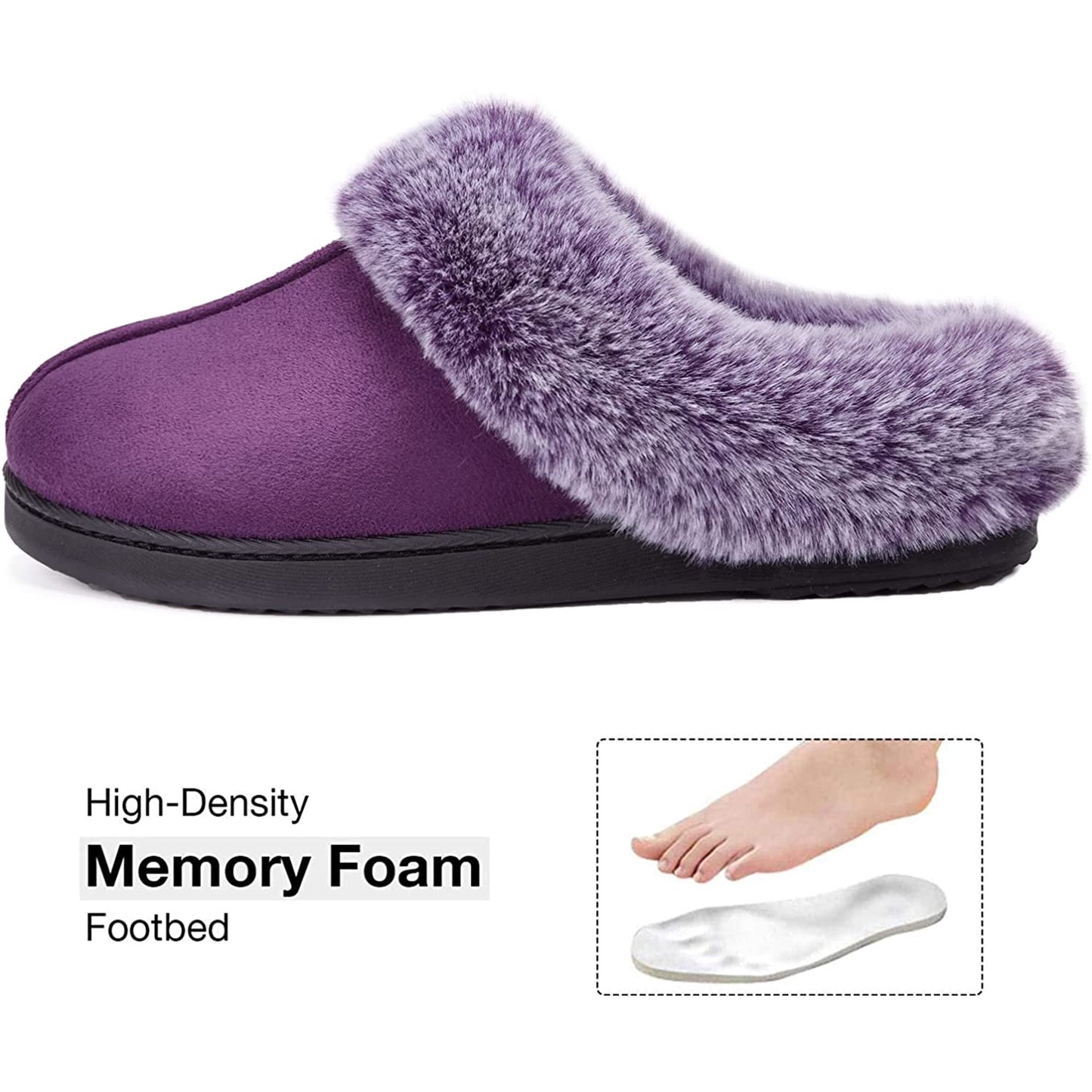(⏳NOW ON: 70% OFF Sale! 🔥)Women’s Winter Fuzzy Lined Warm Indoor Outdoor Slippers