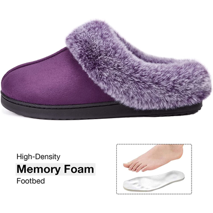 (⏳NOW ON: 70% OFF Sale! 🔥)Women’s Winter Fuzzy Lined Warm Indoor Outdoor Slippers