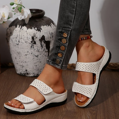 Rhinestone Wedge Sandals, Orthopedic Arch Support Slides for Women