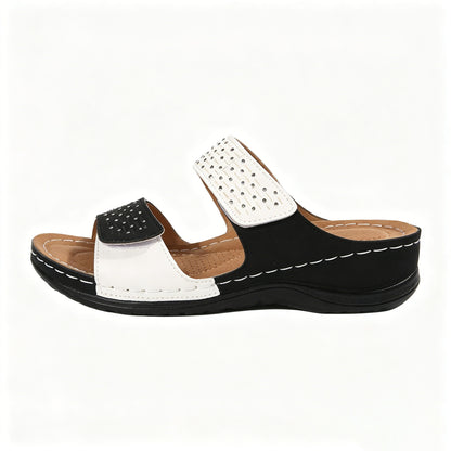 Rhinestone Wedge Sandals, Orthopedic Arch Support Slides for Women