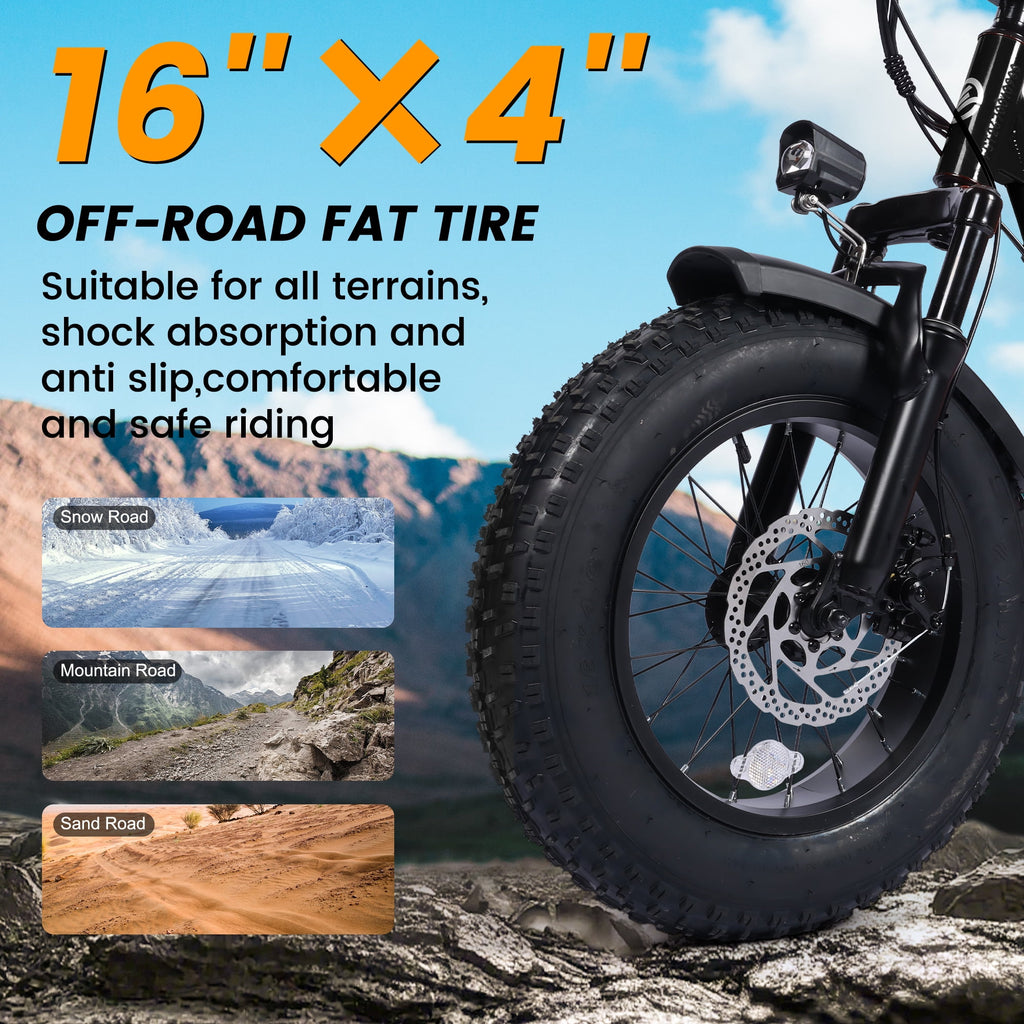 16" Fat Tire E-Bike | 1500W Peak | Dual Suspension
