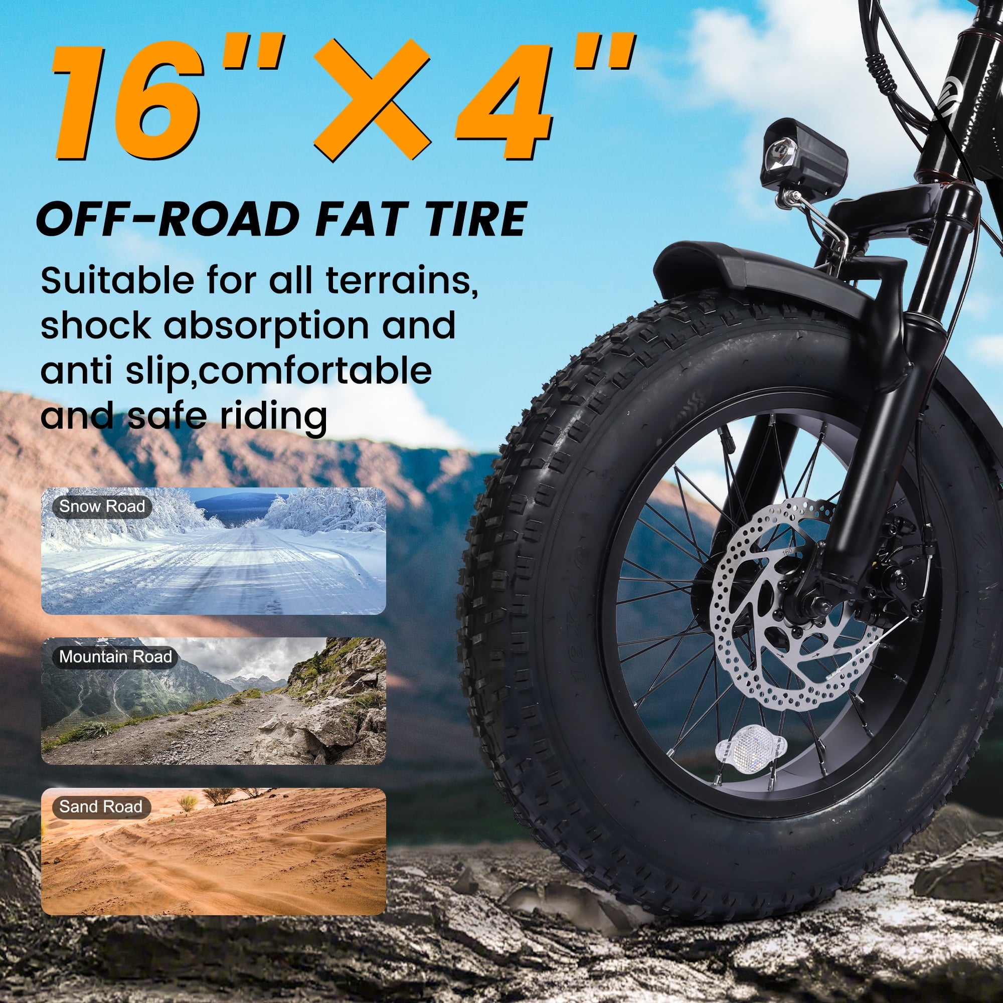 16" Fat Tire E-Bike | 1500W Peak | Dual Suspension