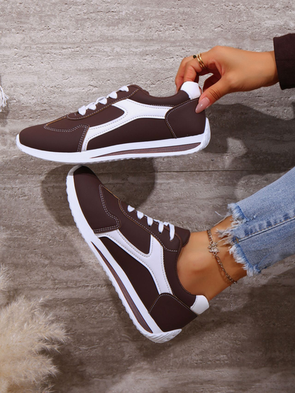 (⏳NOW ON: 70% OFF Sale! 🔥)Women’s Retro Colorblock Casual Sneakers – Soft Comfortable Everyday Shoes