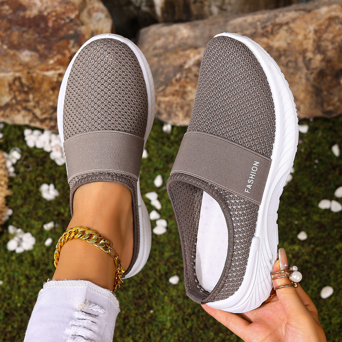 Air Cushion Slip-On Mules – Arch Support & Breathable for Walking
