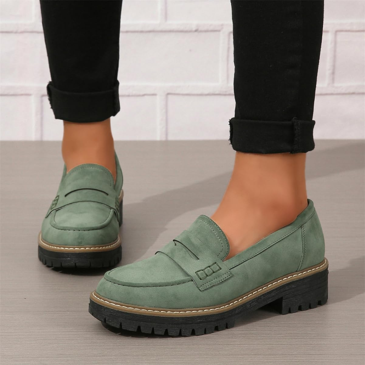 (⏳NOW ON: 70% OFF Sale! 🔥)Women’s Chunky Platform Loafers – Comfortable Slip-On Work & Casual Shoes