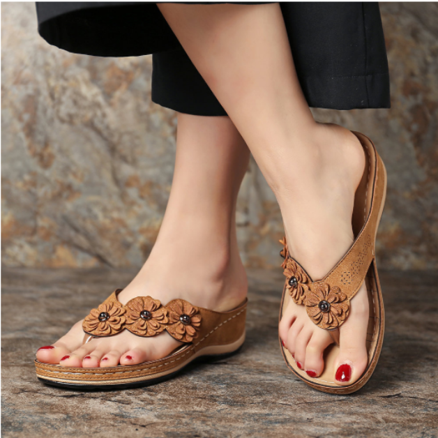 Women's Lightweight Flowers Clip Toe Sandals