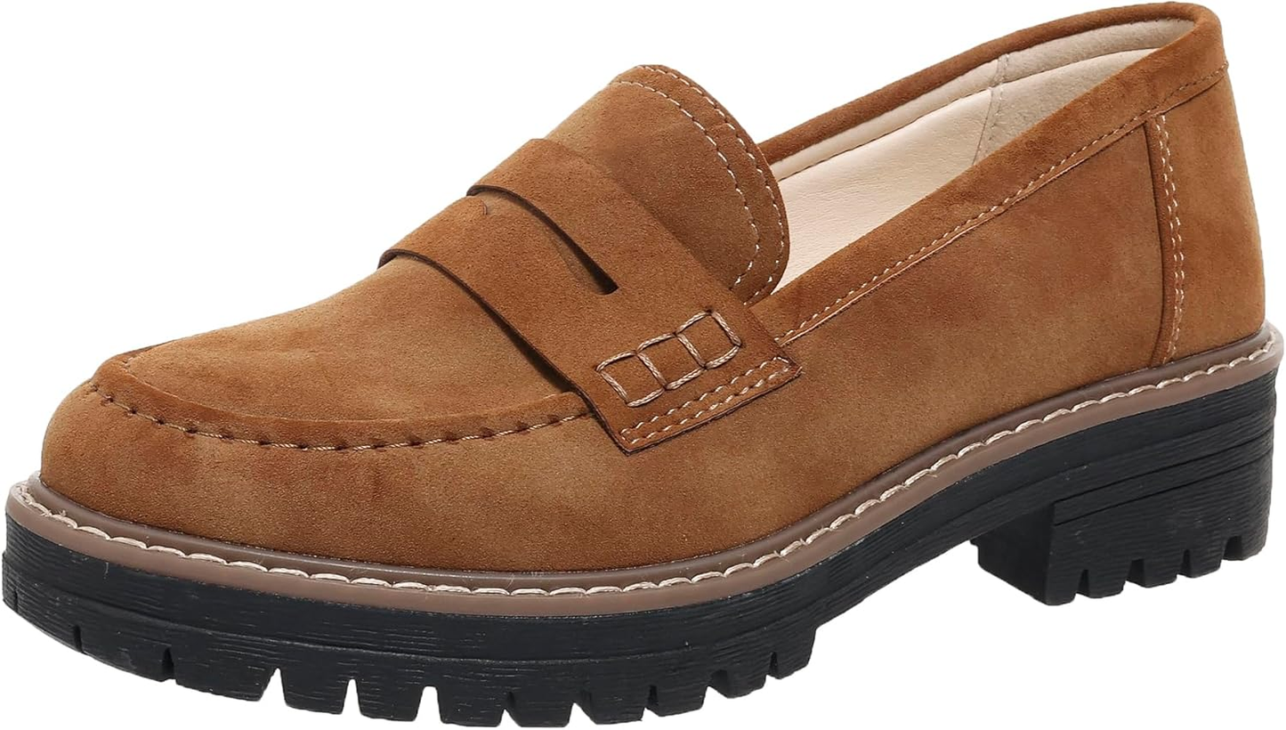 (⏳NOW ON: 70% OFF Sale! 🔥)Women’s Chunky Platform Loafers – Comfortable Slip-On Work & Casual Shoes