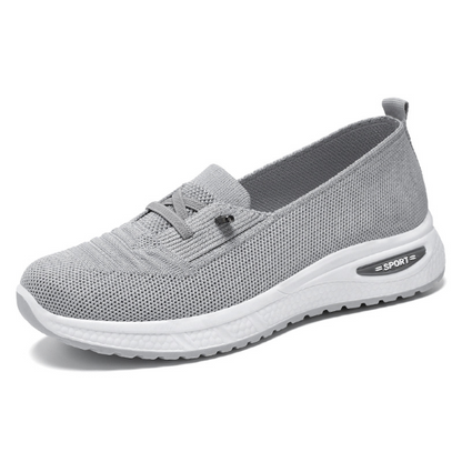 Slip On Sneakers Women Breathable Mesh Knitted Women Low Top Walking Shoes Lightweight Wide Width Non-Slip Shoes