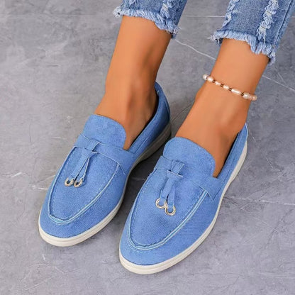 💝Summer Sale⭐Comfortable Women's Slip-On Sneakers: Casual Flat Loafers for Walking