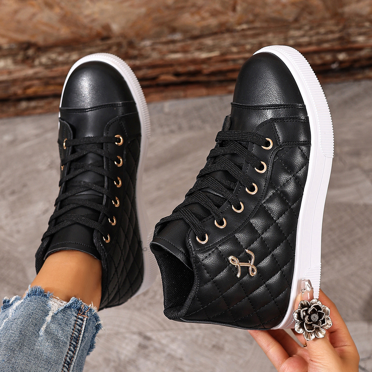 (⏳NOW ON: 70% OFF Sale! 🔥)Women’s Platform Comfort Sneakers – Breathable Lace-Up Walking Shoes