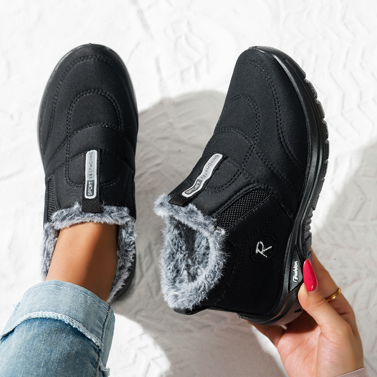 (⏳NOW ON: 50% OFF Sale! 🔥)Snow Boots for Women Slip on Winter Warm Shoes Fashion