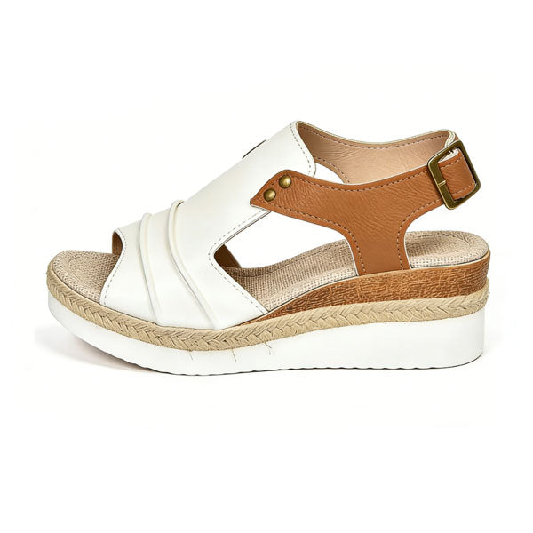 Vintage T-Strap Wedge Sandals – Slip-On Design with Arch Support