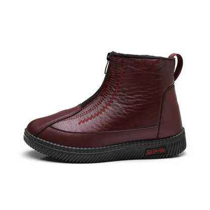 (⏳NOW ON: 50% OFF Sale! 🔥)Women's Winter Snow Boots, Warm Fur-Lined Soft Bottom Booties with Front Zipper & Non-Slip Sole