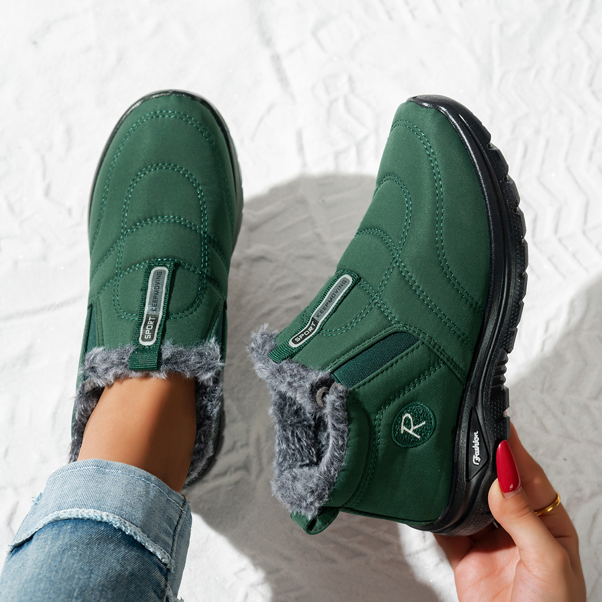 (⏳NOW ON: 50% OFF Sale! 🔥)Snow Boots for Women Slip on Winter Warm Shoes Fashion