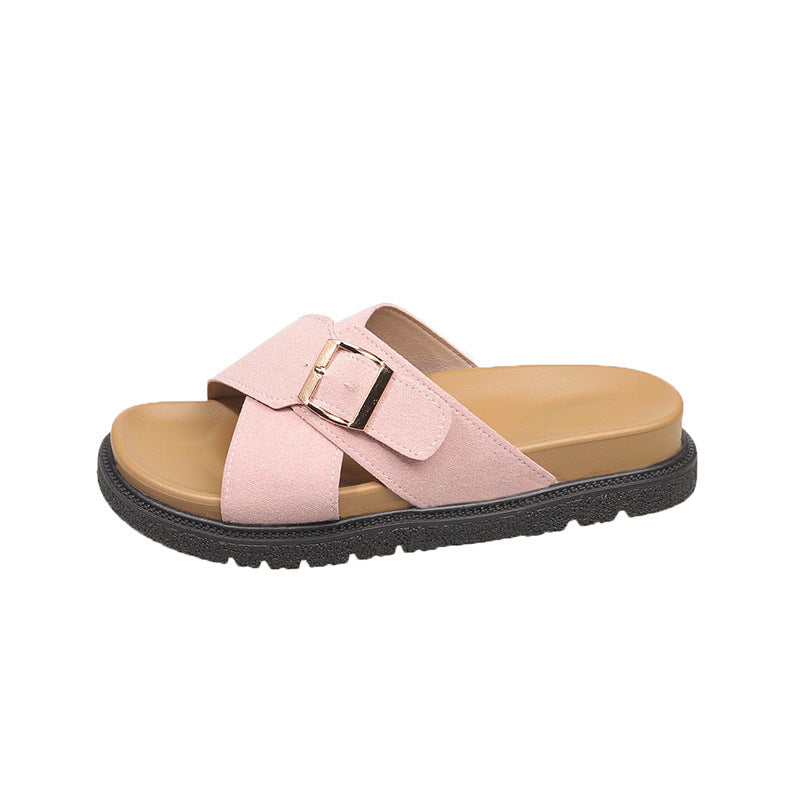 Women's Slide Sandals, Soft Sole Cloud Cushion Slippers, Arch Support Comfort Orthopedic Open Toe Adjustable Buckle Slides for All Day Walking