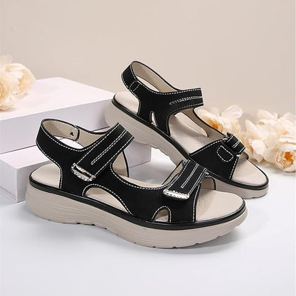 Women's Orthopedic Sandals, Soft and Comfortable Foam Arch Support Walking Sandals with Adjustable Strap, Wedge Platform, Athletic Summer Travel Shoes