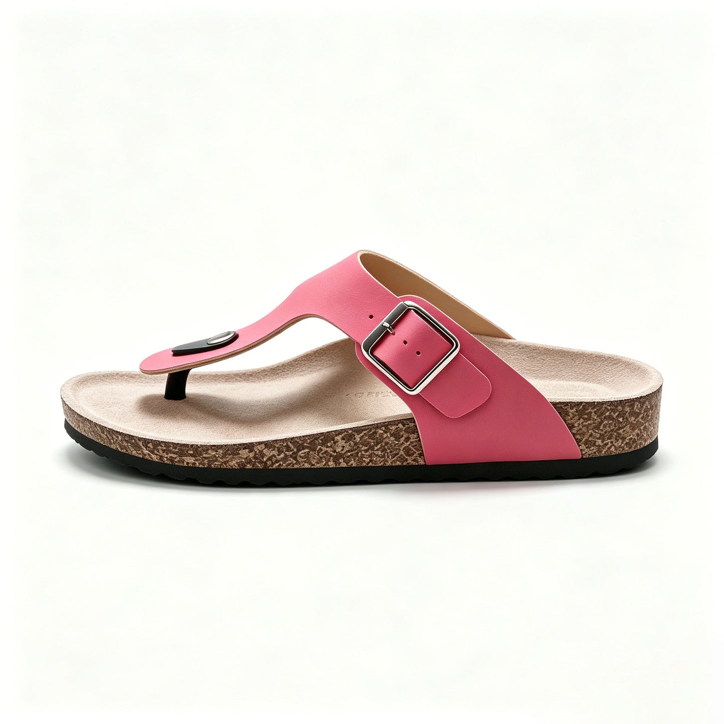 All Day Comfort Genuine Leather Flip Flops | Orthotic Arch Support Cork Footbed Sandals | Multi Color Adjustable Buckle Summer Casual Slippers