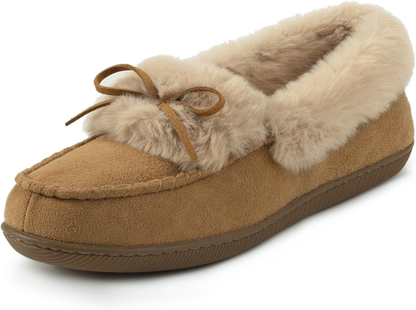 (⏳NOW ON: 70% OFF Sale! 🔥)Autumn Winter Indoor Cozy Fuzzy Slip-On Bow Back Flats for Women
