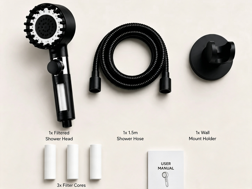 Advanced Filtered Handheld Shower Head Complete Kit