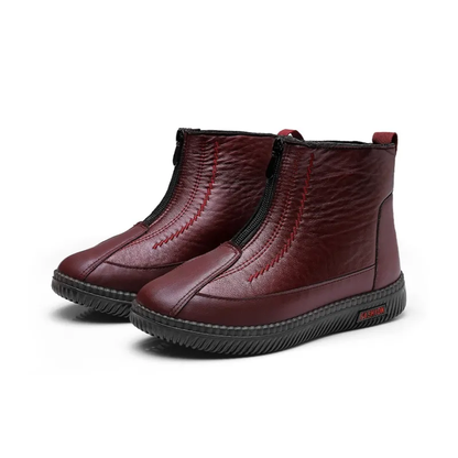(⏳NOW ON: 50% OFF Sale! 🔥)Women's Winter Snow Boots, Warm Fur-Lined Soft Bottom Booties with Front Zipper & Non-Slip Sole