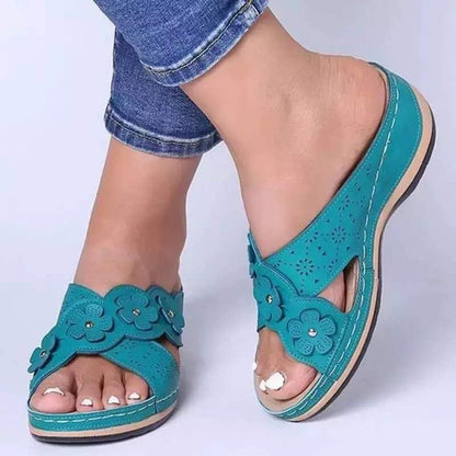 Womens Arch Support  Floral Sandals Vintage Wedge Sandals